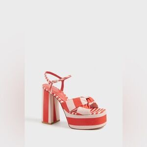 NEW Castaner Coral Maquillaje Fedra Platform Heels Knotted Stripe 38 US 7.5